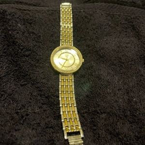 Premier Designs Two-Tone Watch with Crystal Bezel. 7”-7.5” Length.